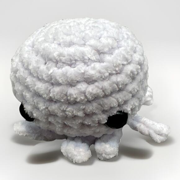 Handmade Crocheted Amigurumi White Octopus {X} - Picture 1 of 9